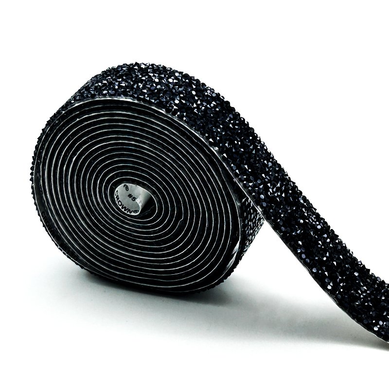 1cm Hot Fix Resin Rhinestone Trim Iron on Strass Crystal Strip Ribbon Banding Tape for Wedding Dress Clothes Craft