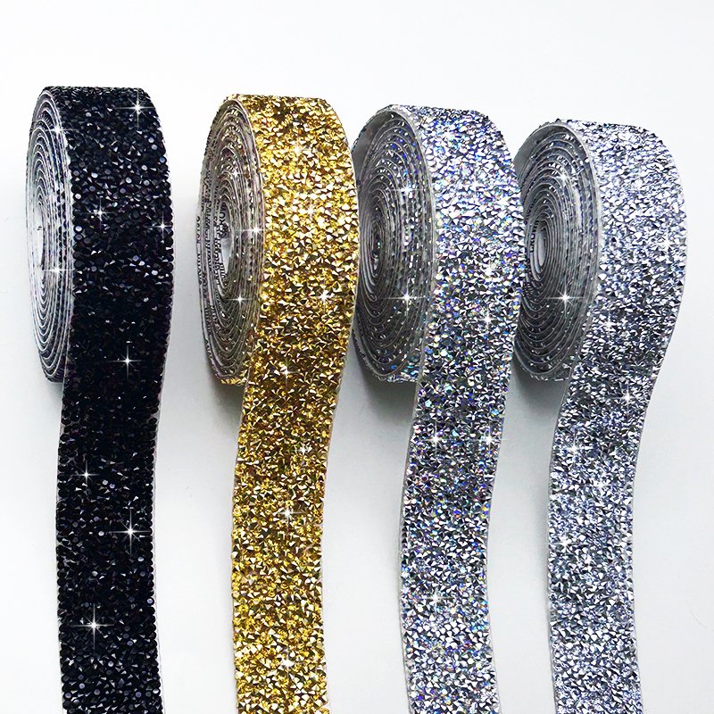 1cm Hot Fix Resin Rhinestone Trim Iron on Strass Crystal Strip Ribbon Banding Tape for Wedding Dress Clothes Craft