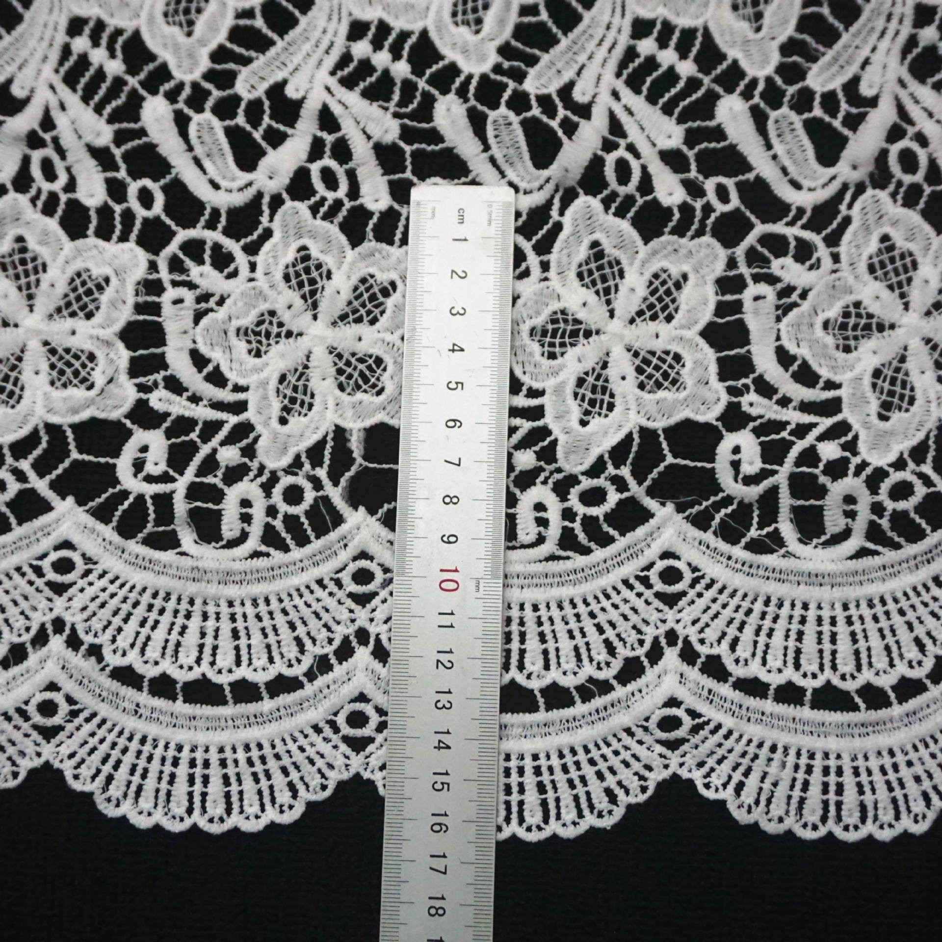 Custom White Cotton Embroidery Embroidered Lace Trimming Milk Lace Fabric Edge Brim Trim Ribbons