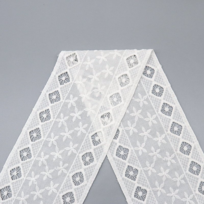 fashion designer 100% cotton popular eyelet lace trim exquisite decorative lace trim for garment