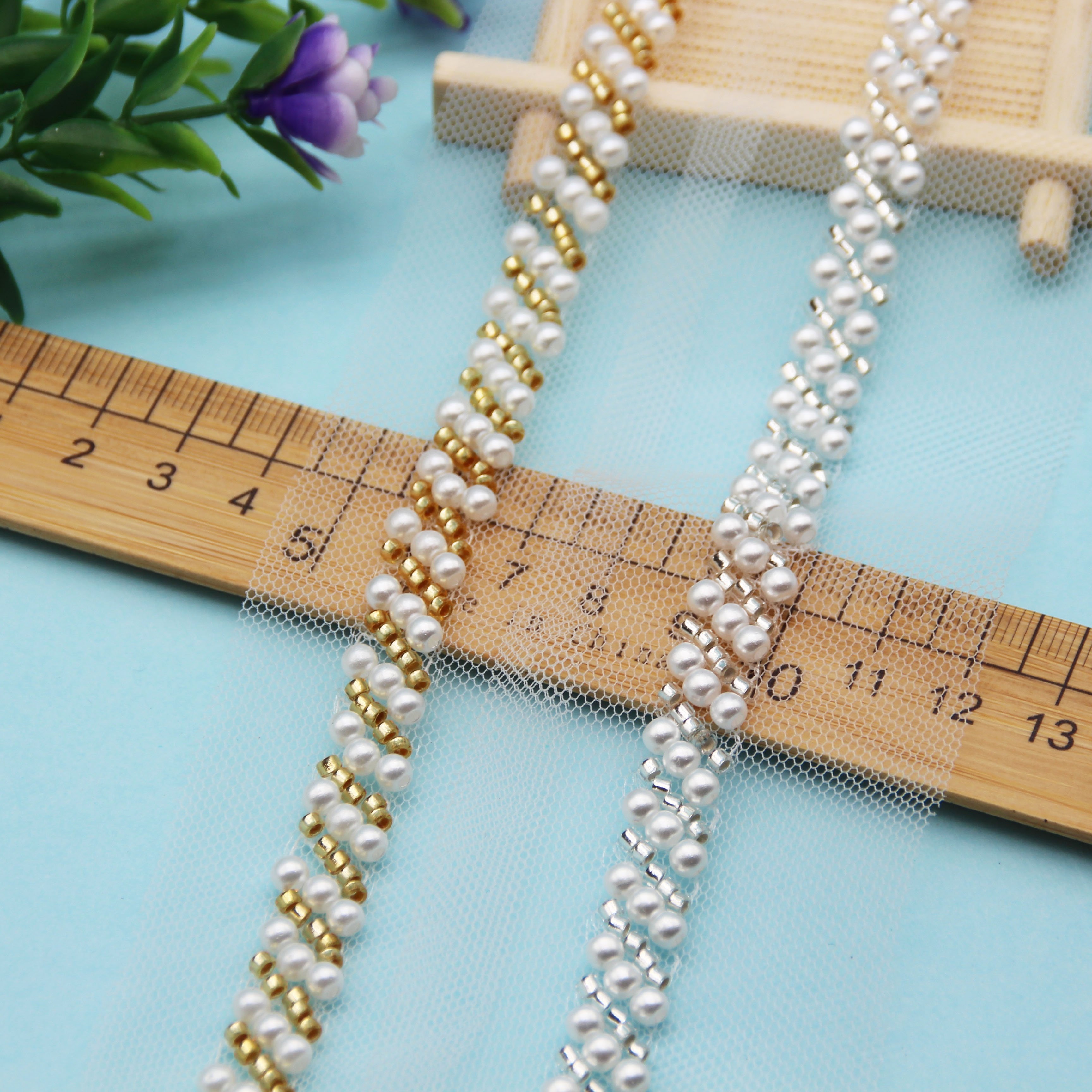 handmade rhinestone trimming beaded lace trim top for pearl embroidery lace trim dresses webbing garment accessories