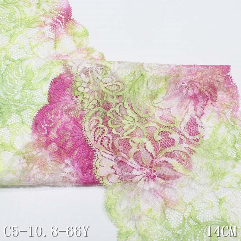 13cm Colorful Lace non Elastic Lace 100% Fancy Flower Nylon Fabric for Clothing