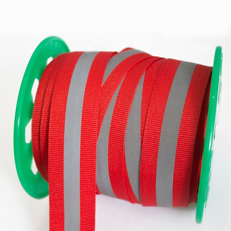 High Intensity Wholesale Nylon TC Strip Sew-on Trim Elastic Jacquard Strap Garment Sublimation Tape 30mm 20mm Reflective Webbing