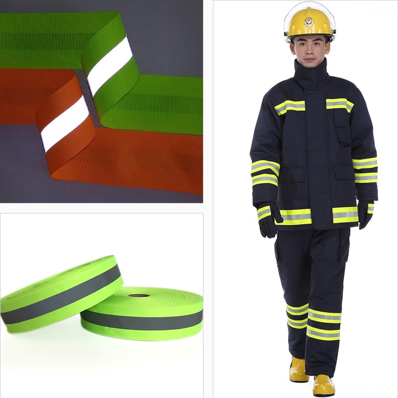 High Intensity Wholesale Nylon TC Strip Sew-on Trim Elastic Jacquard Strap Garment Sublimation Tape 30mm 20mm Reflective Webbing