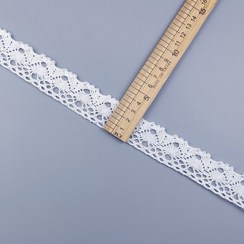 Custom Embroidery Natural Cotton 2cm 3cm White Lace Ribbon Border Flower Lace Trim for DIY Crafts Wedding Clothes