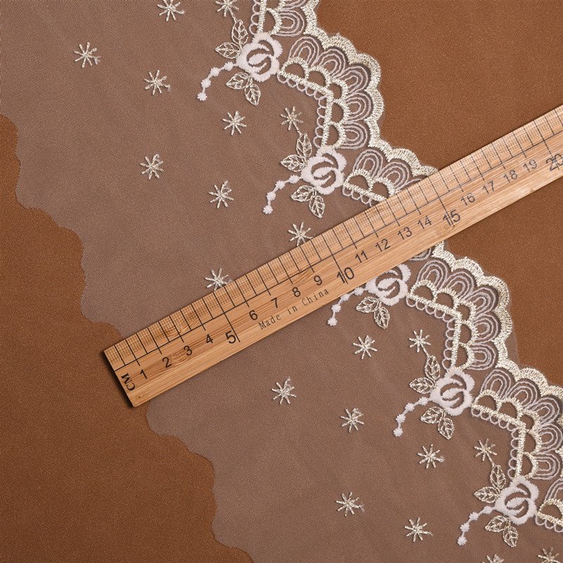 Custom Organza white lace fabric trim Border stretch Embroidery lace Ribbon Trims For women Clothing