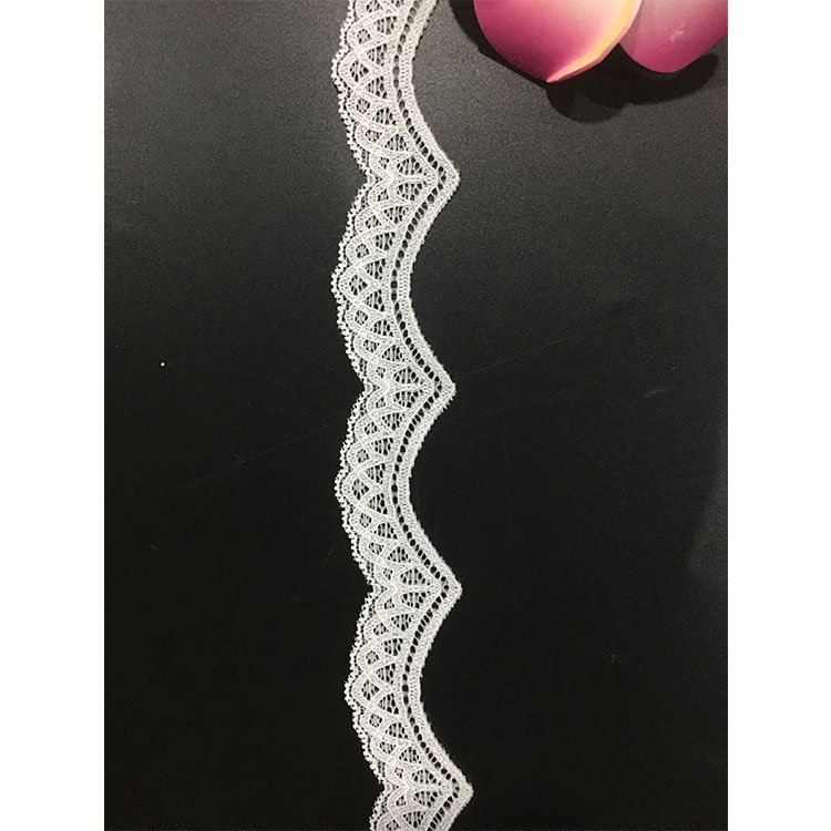 2020 new arrival 2.5cm ruffled lace trim by the spool scalloped stretch lace trim