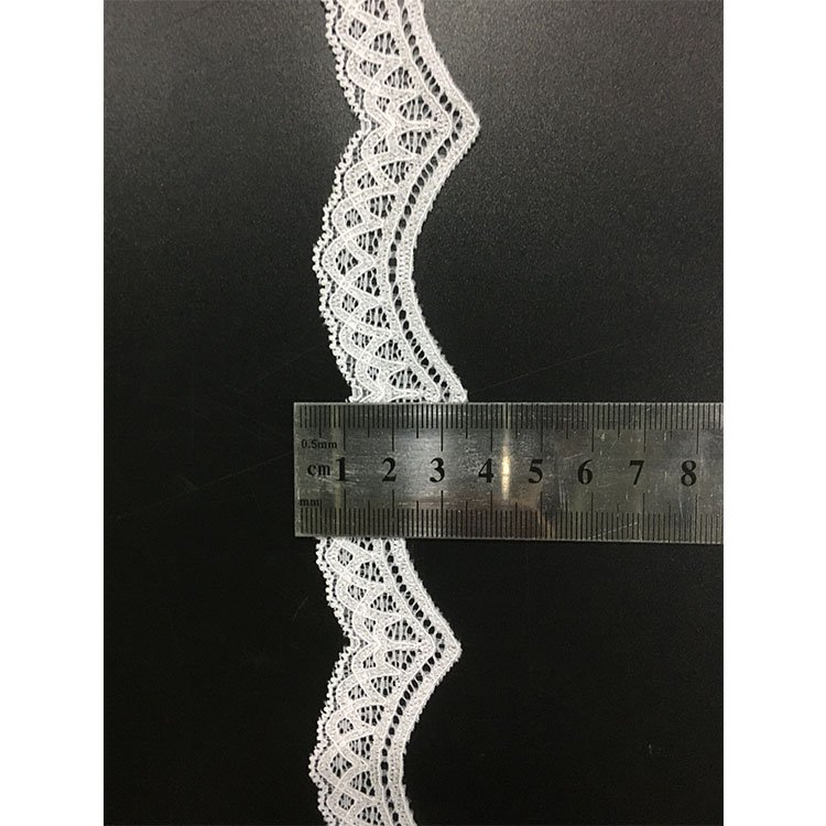 2020 new arrival 2.5cm ruffled lace trim by the spool scalloped stretch lace trim