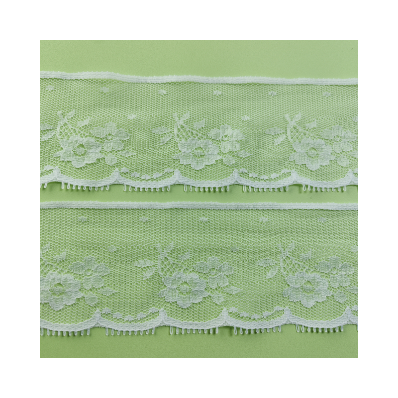 High Quality Embroidery Fabric Custom Trims Inelastic Knitted Nylon Lace Edge