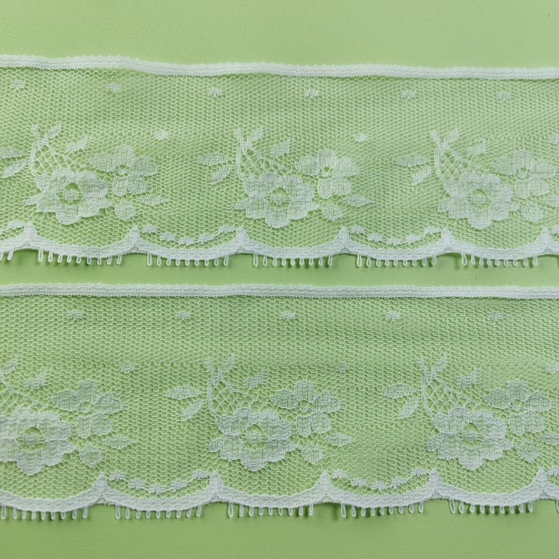High Quality Embroidery Fabric Custom Trims Inelastic Knitted Nylon Lace Edge