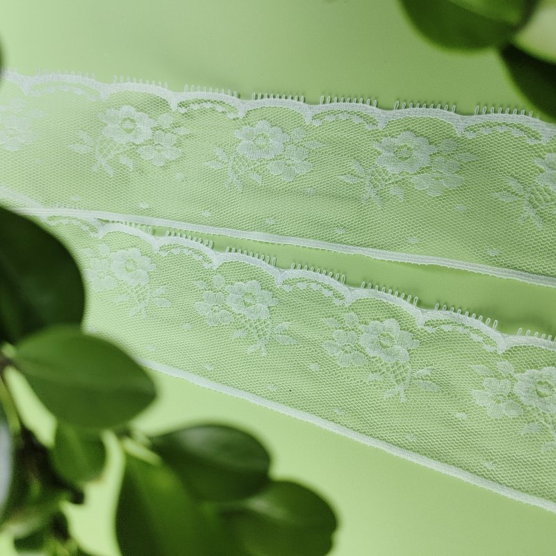 High Quality Embroidery Fabric Custom Trims Inelastic Knitted Nylon Lace Edge