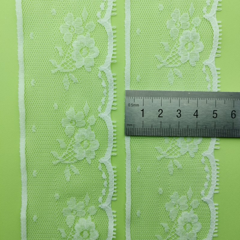 High Quality Embroidery Fabric Custom Trims Inelastic Knitted Nylon Lace Edge