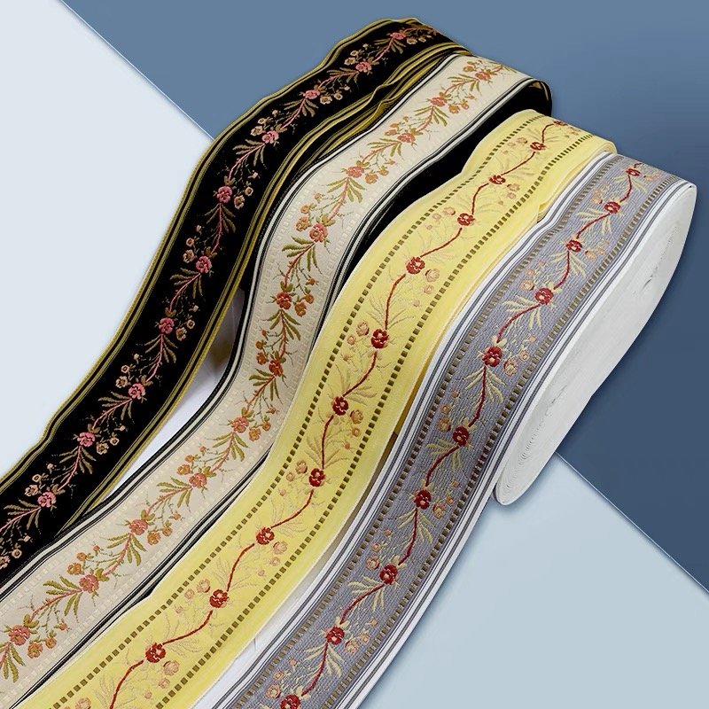 Custom Embroidered Jacquard Webbing Garment Supplies Neckline Trim Straps Products China Factory Price Jacquard Waistband