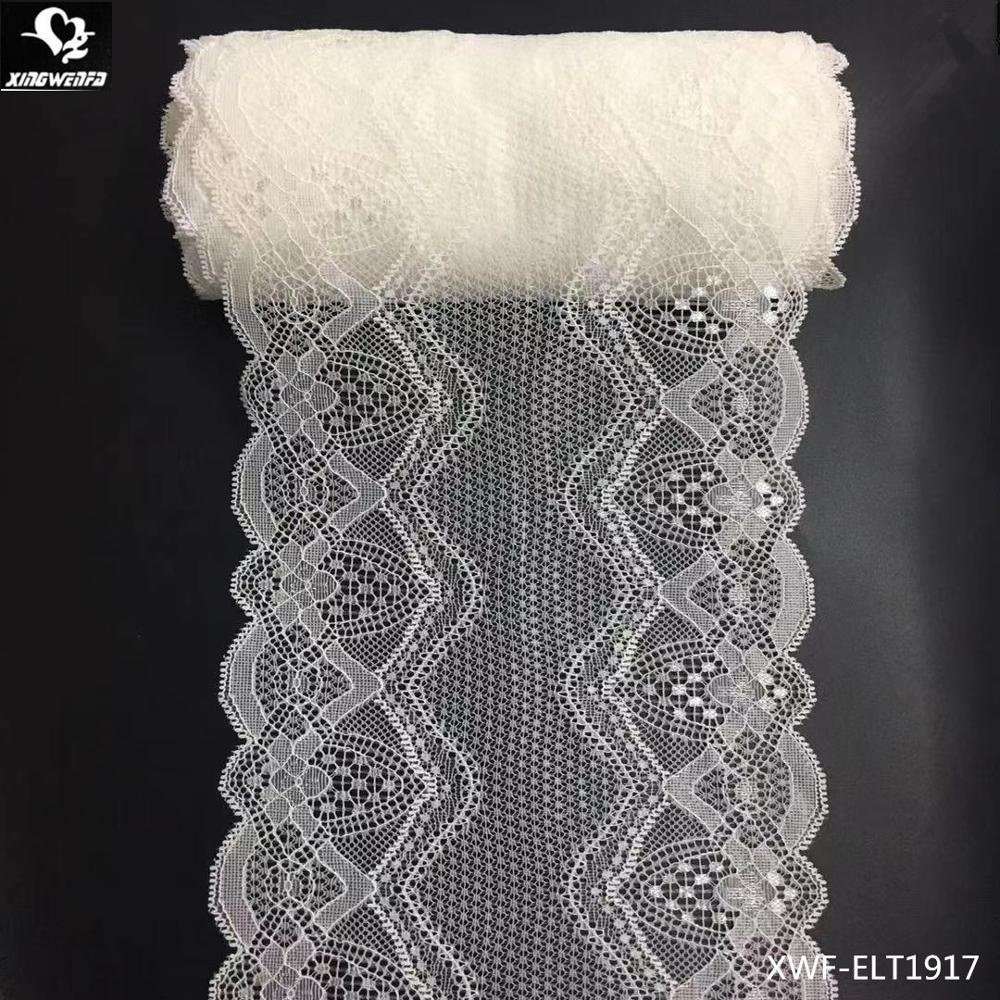 17cm Garment stretch lace fabric lingerie wedding dress high quality nylon elastic lace trim