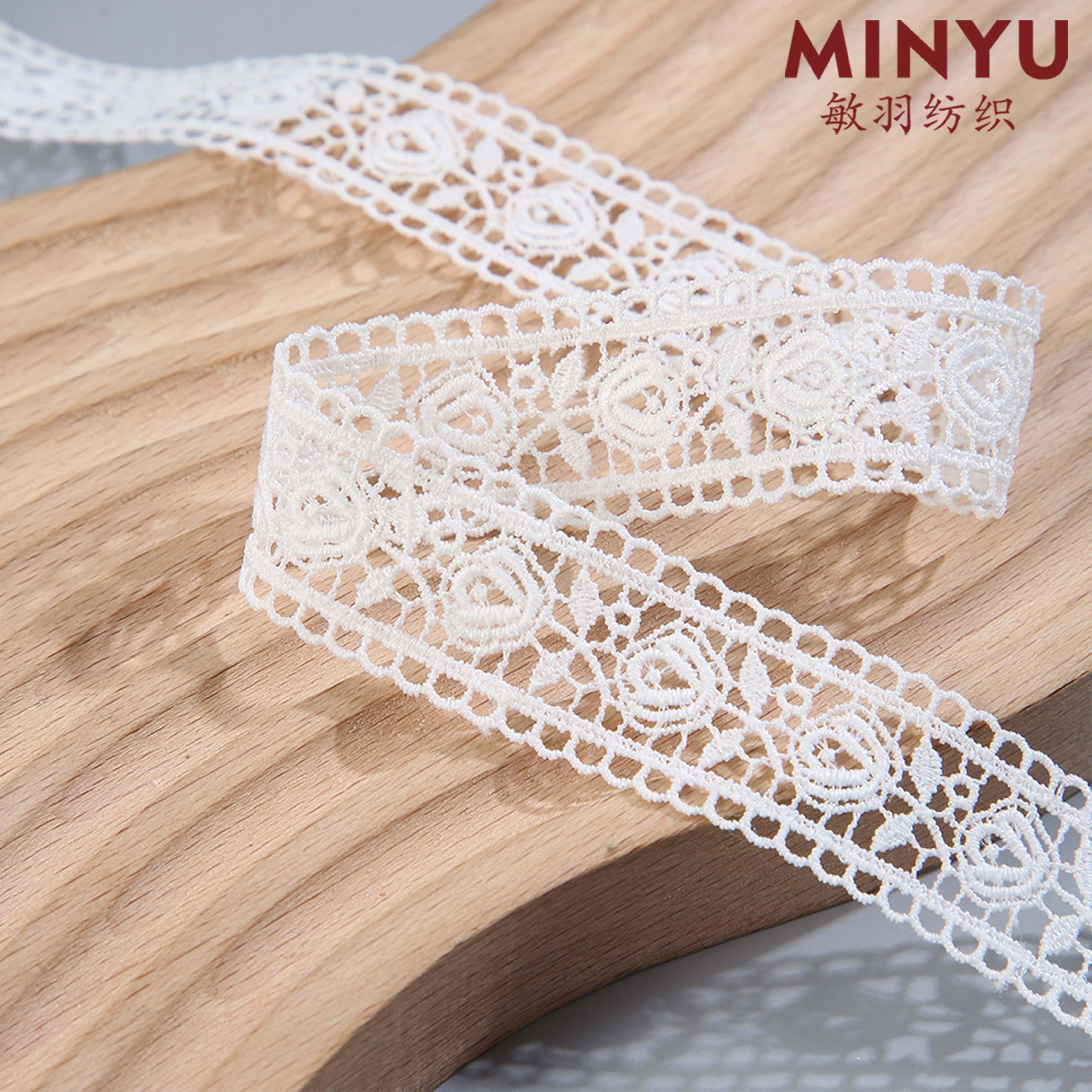 White Lace Trimming Vintage Style Embroidered Water-Soluble lace Underwear Accessories For Women's Dresses Evening dress