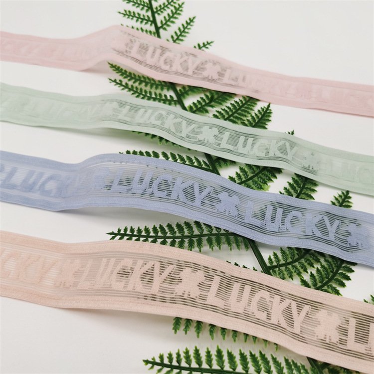Elastic Band For Underwear Letter Jacquard Elastic Band Stretch Nylon Spandex Underwear Waistband Webbing Elastic Lace Trim