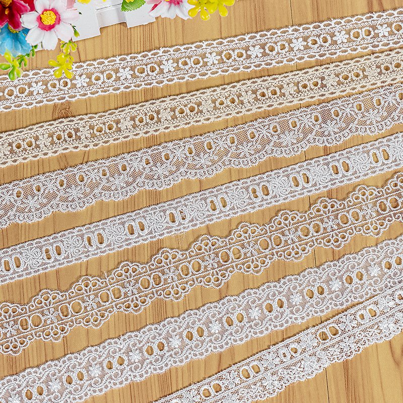 guipure Lace Trim Vintage Lace Ribbon Crochet Cotton Lace Scalloped Edge for Bridal Wedding Decor DIY Craft Sewing Supplies