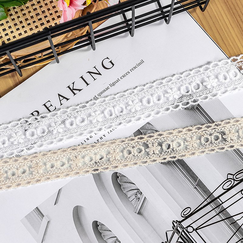 guipure Lace Trim Vintage Lace Ribbon Crochet Cotton Lace Scalloped Edge for Bridal Wedding Decor DIY Craft Sewing Supplies