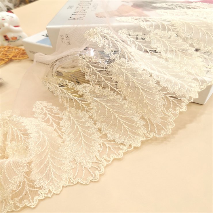 China Wholesale Factory OEM Garment Underwear accessories Shiny Embroidery Tulle Lace Trim Mesh Lace Fabric