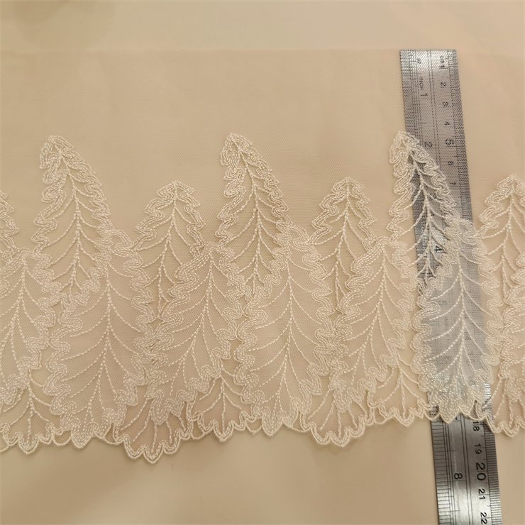 China Wholesale Factory OEM Garment Underwear accessories Shiny Embroidery Tulle Lace Trim Mesh Lace Fabric