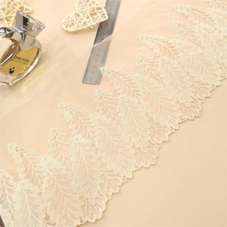 China Wholesale Factory OEM Garment Underwear accessories Shiny Embroidery Tulle Lace Trim Mesh Lace Fabric