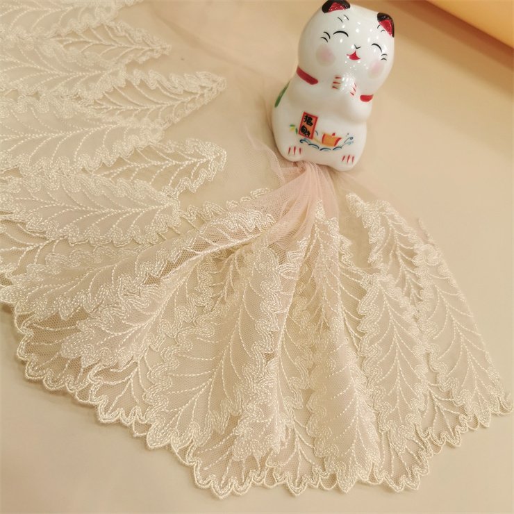 China Wholesale Factory OEM Garment Underwear accessories Shiny Embroidery Tulle Lace Trim Mesh Lace Fabric