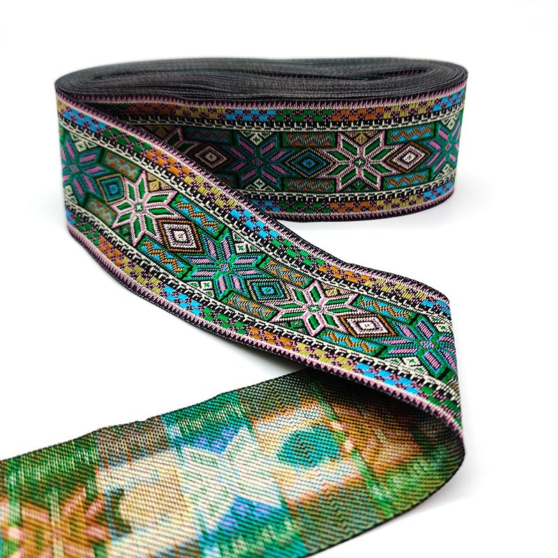 jacquard woven ribbon woven ethnic ribbon trim wholesale for curtains