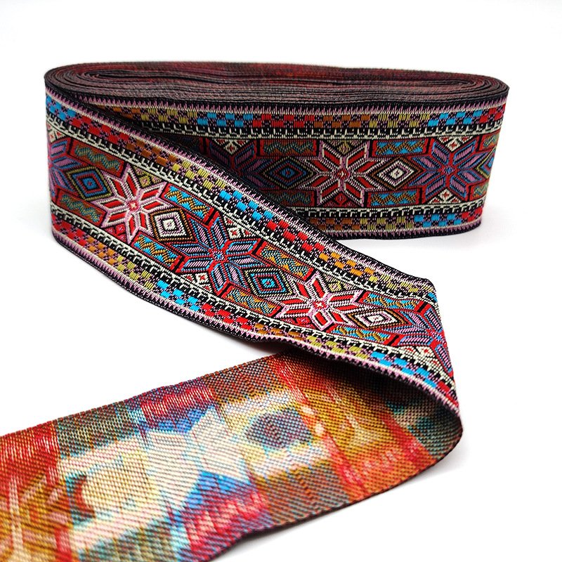 jacquard woven ribbon woven ethnic ribbon trim wholesale for curtains