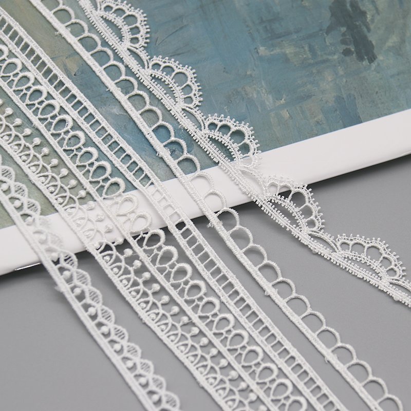 2024 newest various patterns 100% polyester sewing trim recycle water soluble lace for garment