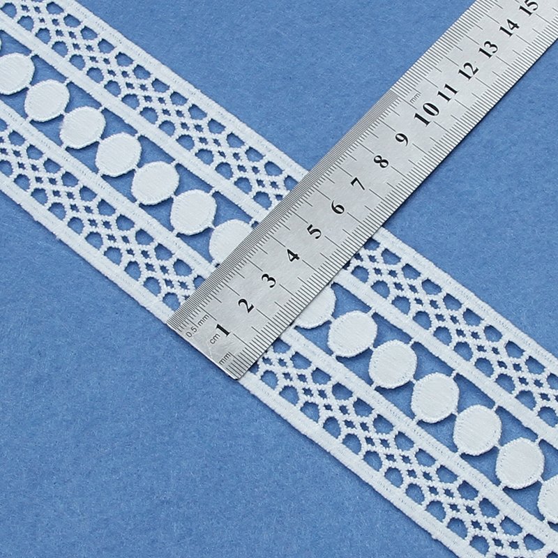 China high quality soft milk silk polyester lace trims embroidery guipure lace border for wedding clothing decoration