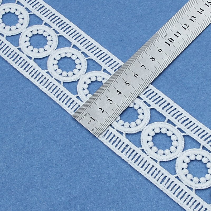 China high quality soft milk silk polyester lace trims embroidery guipure lace border for wedding clothing decoration