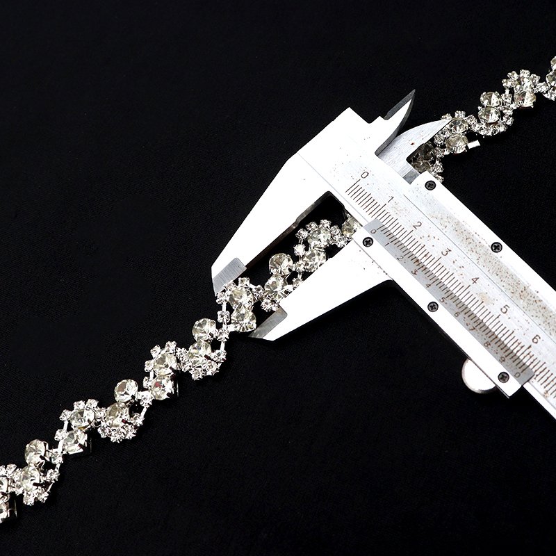 E019 Top grade crystal rope chain fashion design rhinestone fringe trim ribbon tassel chain