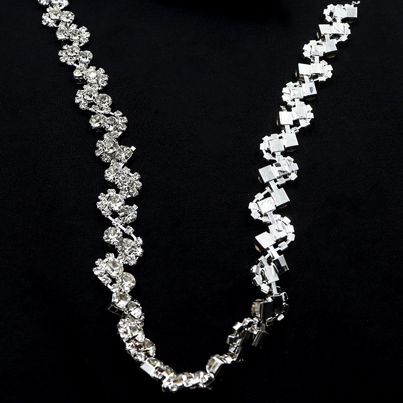 E019 Top grade crystal rope chain fashion design rhinestone fringe trim ribbon tassel chain