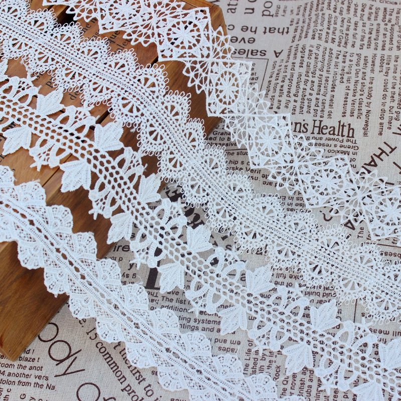 Zeal Handmade DIY Sewing Craft Decoration Fabric 6cm Polyester Flower Embroidered Lace Trim Ribbon Applique Fashion Style Decor