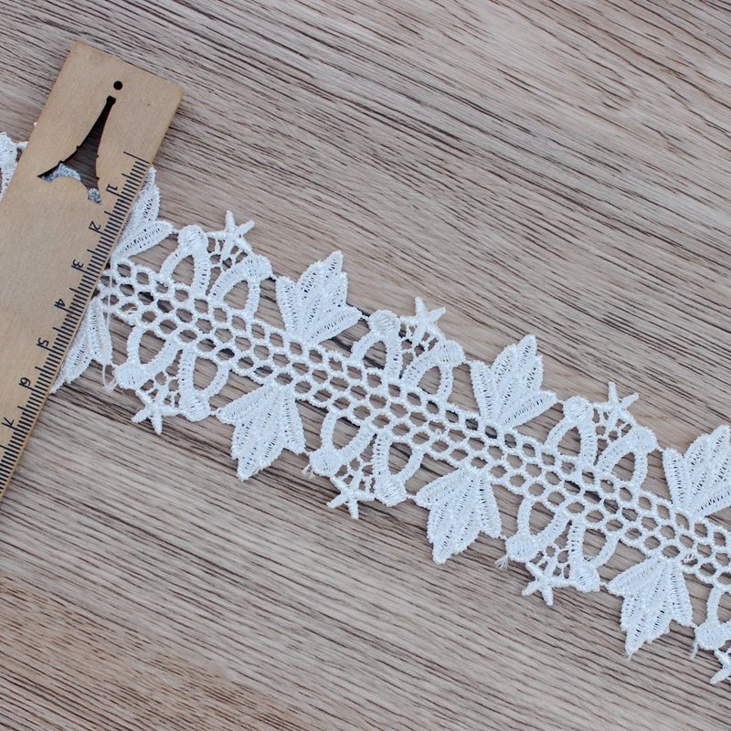 Zeal Handmade DIY Sewing Craft Decoration Fabric 6cm Polyester Flower Embroidered Lace Trim Ribbon Applique Fashion Style Decor
