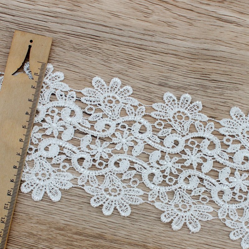 Zeal Handmade DIY Sewing Craft Decoration Fabric 6cm Polyester Flower Embroidered Lace Trim Ribbon Applique Fashion Style Decor