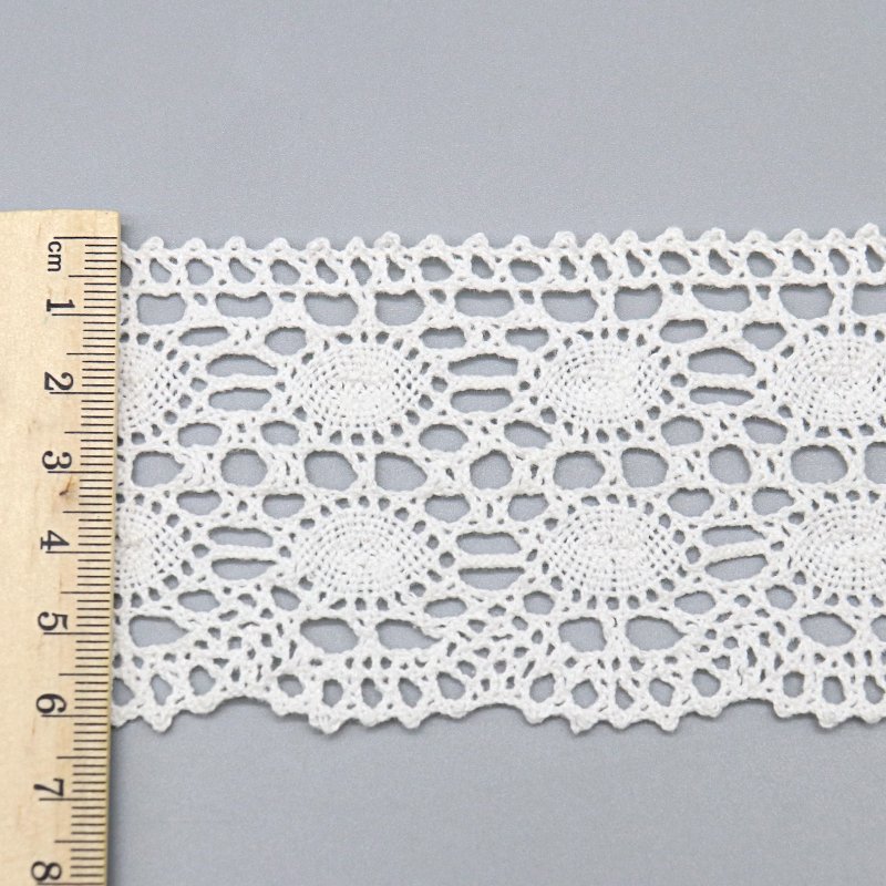 Factory wholesale 6.2cm 100% cotton border lace trim eyelet crochet lace trim for clothing decoration