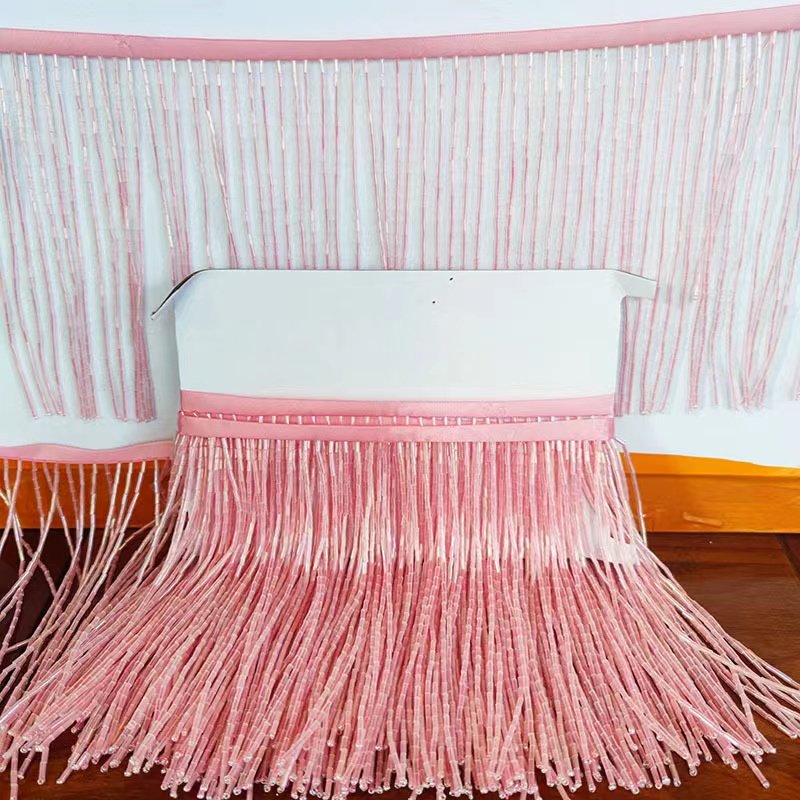 Fashion 10-30cm Length Heavy Sag All Shiny Gold Bead Tube Fringe Tassel For Garment Dress Decorative Lace Trimming