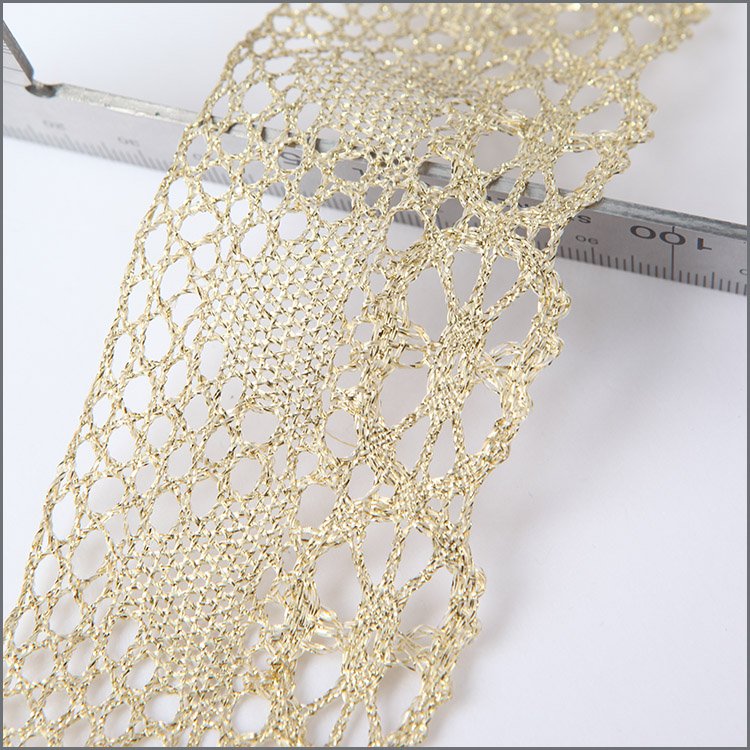 Metallic GOLD Embroidery Lace Trim for Bridal