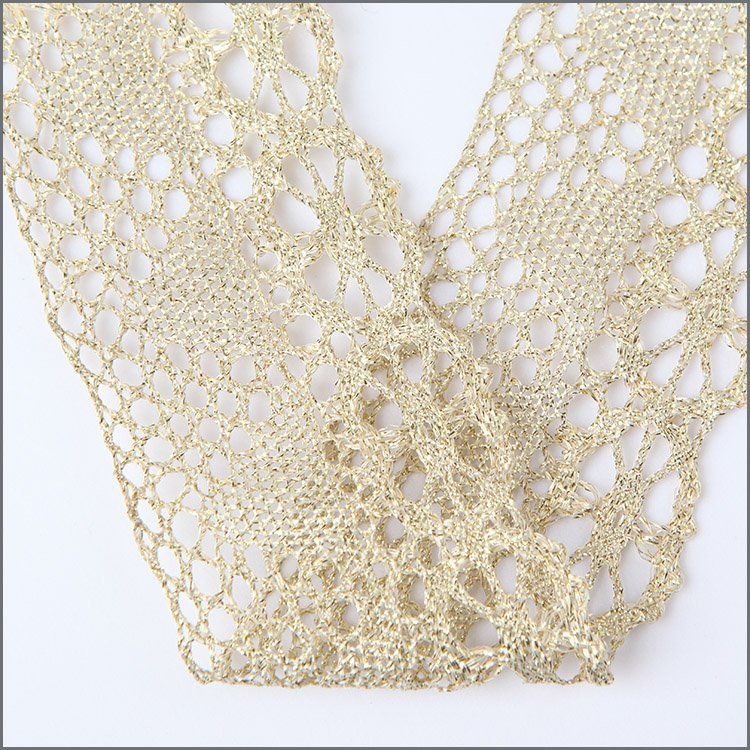 Metallic GOLD Embroidery Lace Trim for Bridal