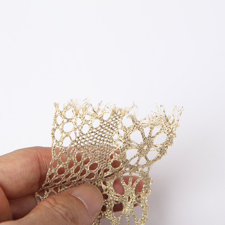 Metallic GOLD Embroidery Lace Trim for Bridal