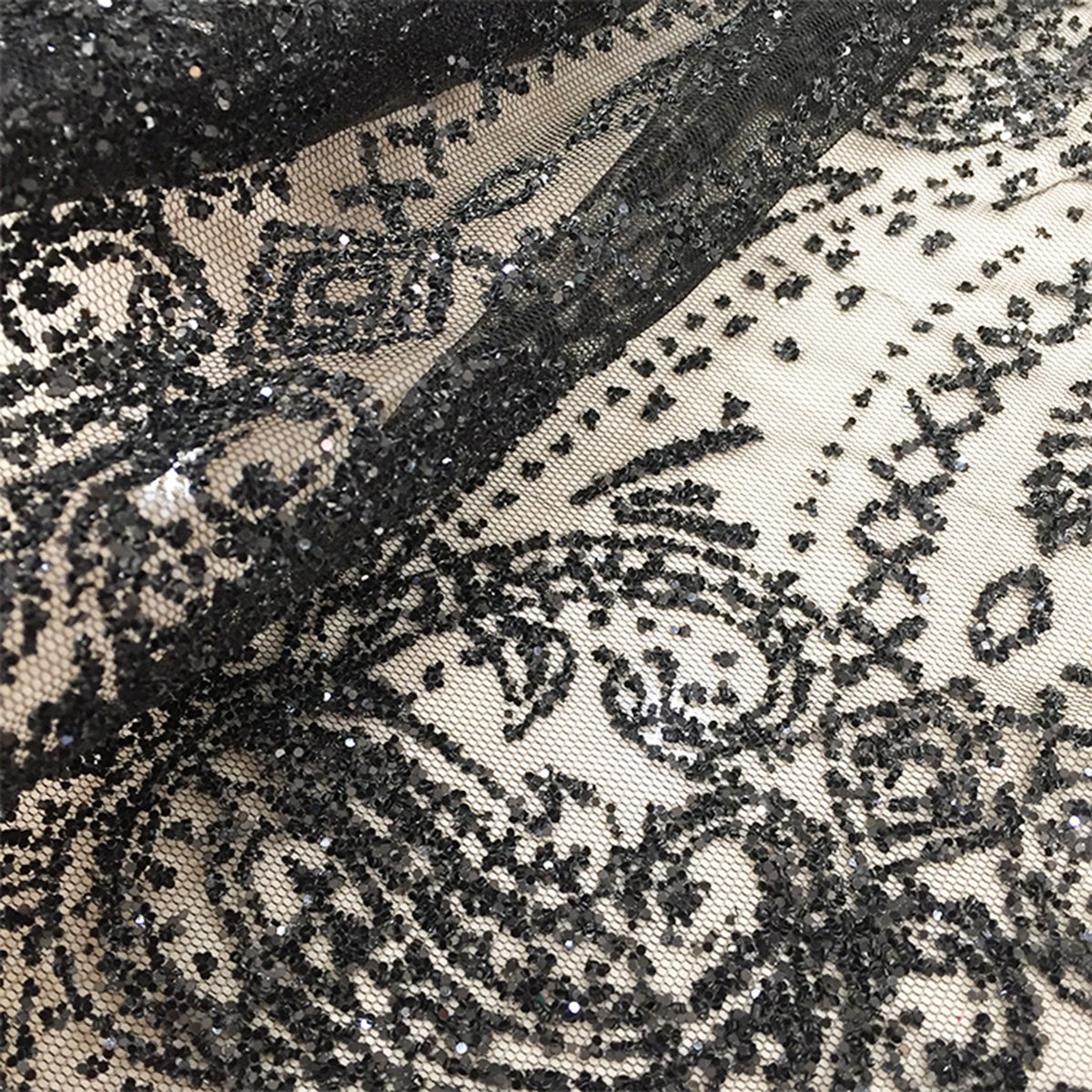Wholesale Nigerian Tulle Glitter Lace Fabric Online Gold African Sequins Wedding Dresses Material For Stretch Clothing Lace Trim
