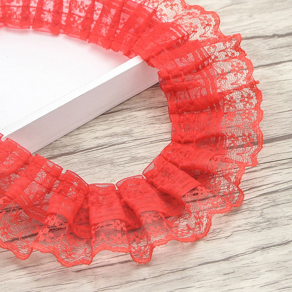 2022 top Solid color lace pleated skirt lace dress accessories trim for women dresses