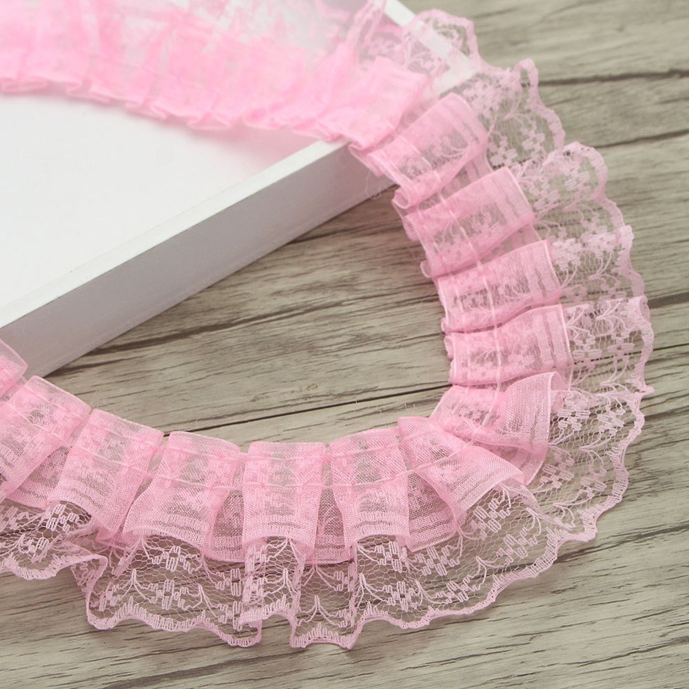2022 top Solid color lace pleated skirt lace dress accessories trim for women dresses