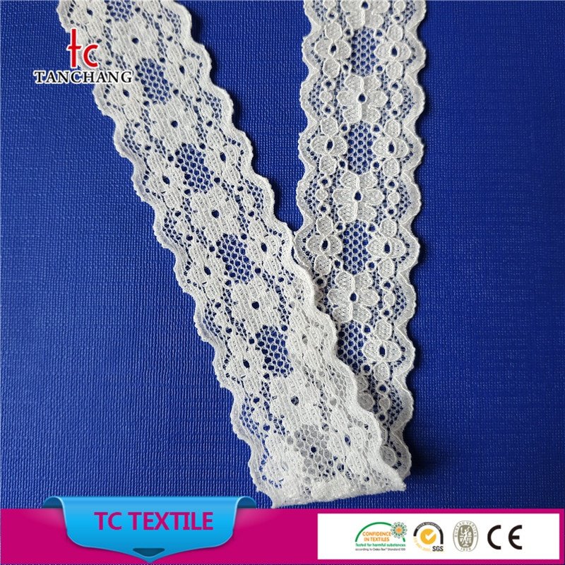 2021 new design 30mm nylon spandex lingerie stretch lace lycra lace trim for clothing LSHB108