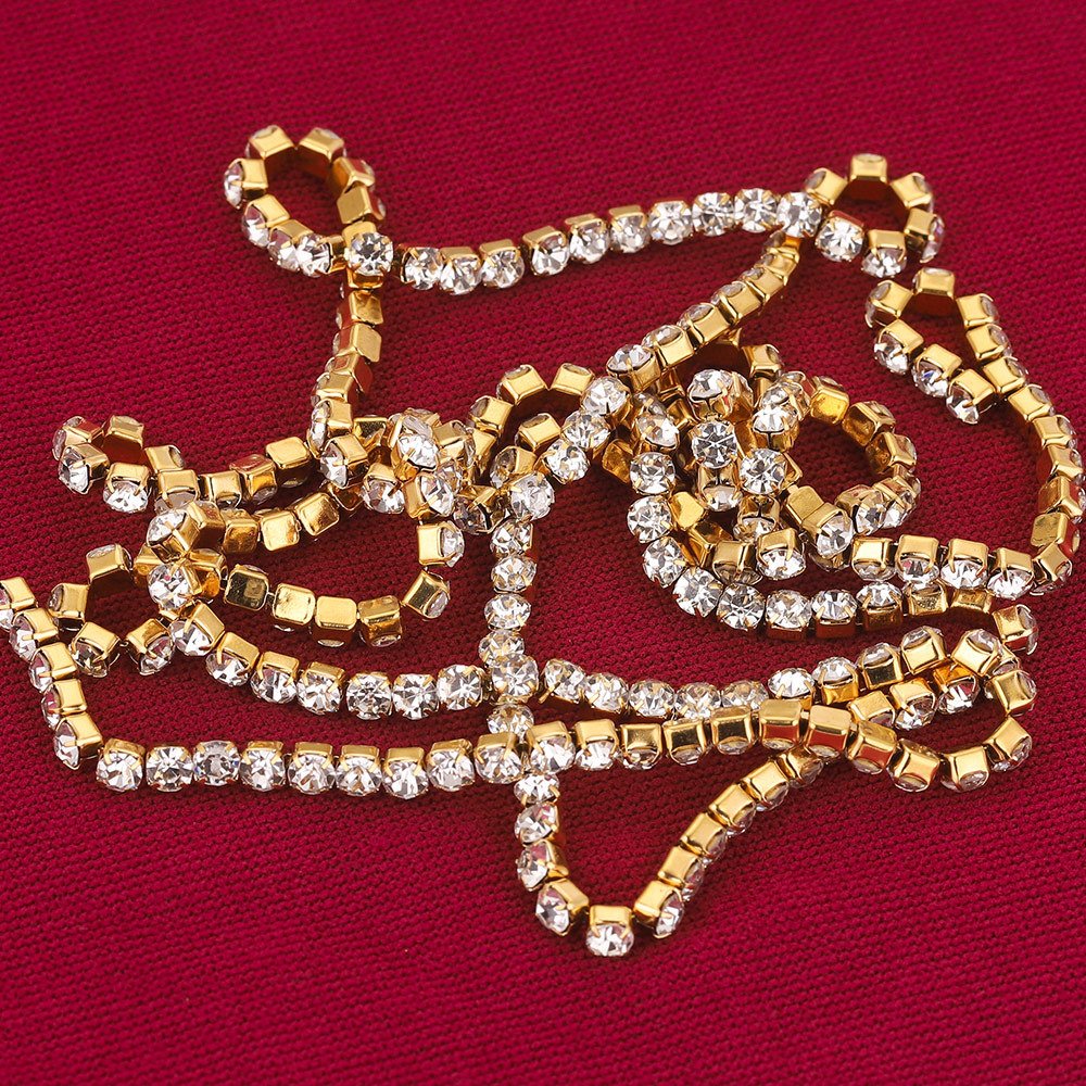 Wholesale Direct Sales Diamond Sewing Trim Applique Crystal Rhinestones Chains For Garment DIY
