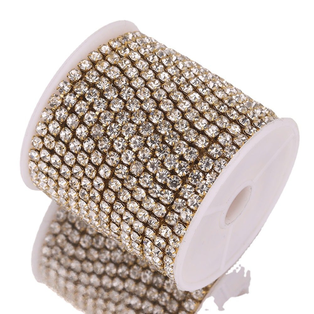 Wholesale Direct Sales Diamond Sewing Trim Applique Crystal Rhinestones Chains For Garment DIY