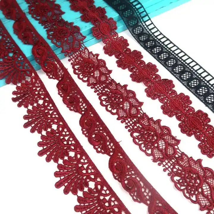 HENGWEI Brand Custom Milk Silk Fiber Lace Trimming Guipure Water Soluble Soft Lace Trim Ribbon Embroidery for Sewing