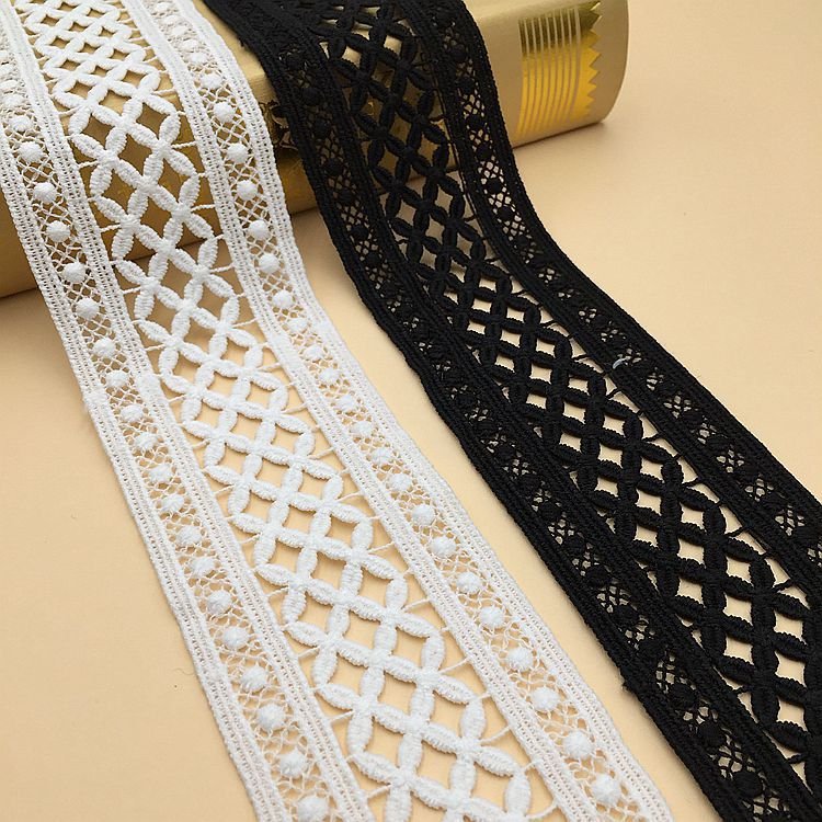 100% Polyester Water-Soluble Embroidery Underwear Decorative Milk Silk Material Lace Trim For Women's Sexy Dresses Wedding Dress