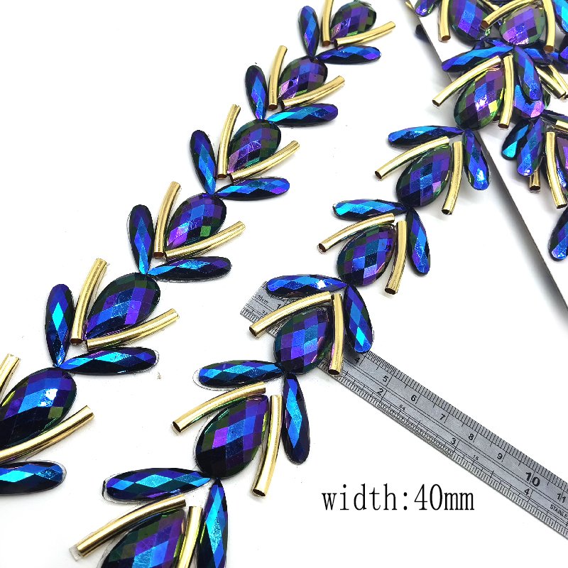 Rhinestone hotfix pasting strips trimming for samba clothes feather hat dress accessories
